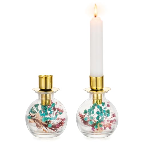 NUPTIO Kerzenständer Stabkerzen Kerzenhalter Glas: 2er Gold Kerzenhalter mit Trockenblumen Boho Deko Weihnachten Geschenke für Frauen Tischdeko Esstisch Frühling Stabkerzenhalter NUPTIO Kerzenständer Stabkerzen Kerzenhalter Glas: 2er Gold Kerzenhalter mit Trockenblumen Boho Deko Weihnachten Geschenke für Frauen Tischdeko Esstisch Frühling Stabkerzenhalter von NUPTIO
