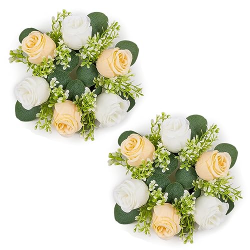 NUPTIO Künstlich für Blumen Deko Hochzeit- 2 Stück 22cm Durchmesser Champagner & Weiß Rosen Kuenstliche Seidenblumen Fake Blumenstrauß für Türkranz Moden Heimdekoration Party NUPTIO Künstlich für Blumen Deko Hochzeit- 2 Stück 22cm Durchmesser Champagner & Weiß Rosen Kuenstliche Seidenblumen Fake Blumenstrauß für Türkranz Moden Heimdekoration Party von NUPTIO