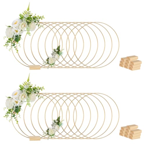 NUPTIO Metallring Tischdeko Hochzeit mit Ständer: 20 Stück 30cm Goldenen Metalldraht Metallringe Kranz Große Makramee Runden Kreis Kleine Hula Hoop Reifen für Handwerk Tafelaufsatz Dekorationen NUPTIO Metallring Tischdeko Hochzeit mit Ständer: 20 Stück 30cm Goldenen Metalldraht Metallringe Kranz Große Makramee Runden Kreis Kleine Hula Hoop Reifen für Handwerk Tafelaufsatz Dekorationen von NUPTIO