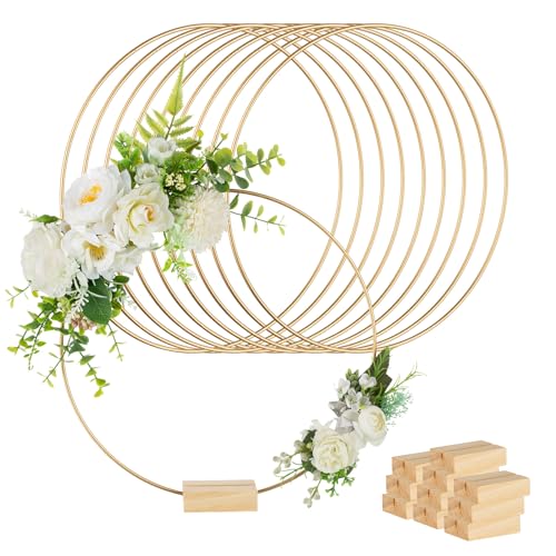 NUPTIO Metallringe Zum Basteln Blumenkränze Gold: 10 Stück 30cm Draht Reif Mittelstücke mit Ständer Dekoring Kranz Makramee Runden Kleine Hoop Reifen für Handwerk Hochzeit Tischdeko Tafelaufsatz NUPTIO Metallringe Zum Basteln Blumenkränze Gold: 10 Stück 30cm Draht Reif Mittelstücke mit Ständer Dekoring Kranz Makramee Runden Kleine Hoop Reifen für Handwerk Hochzeit Tischdeko Tafelaufsatz von NUPTIO