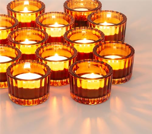 NUPTIO Teelichthalter Teelichtgläser Vintage Glas: 12 Stück 5x3,8 cm Votivkerzenhalter Bernstein Teelichtgläser Bulk Kleine Teelichtglas Braun Gerippt Glas Hochzeit Tischdekoration NUPTIO Teelichthalter Teelichtgläser Vintage Glas: 12 Stück 5x3,8 cm Votivkerzenhalter Bernstein Teelichtgläser Bulk Kleine Teelichtglas Braun Gerippt Glas Hochzeit Tischdekoration von NUPTIO