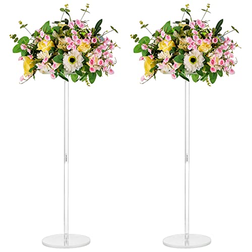 Nuptio Acryl Vase Hochzeit Mittelstücke - 2 Stück 80cm Hoch Klare Säule Blumenständer Blumenvasen für Hochzeit Geburtstagsparty Mittelstück Dekorationen Eleganten Tisch Vasen Display Steht von NUPTIO