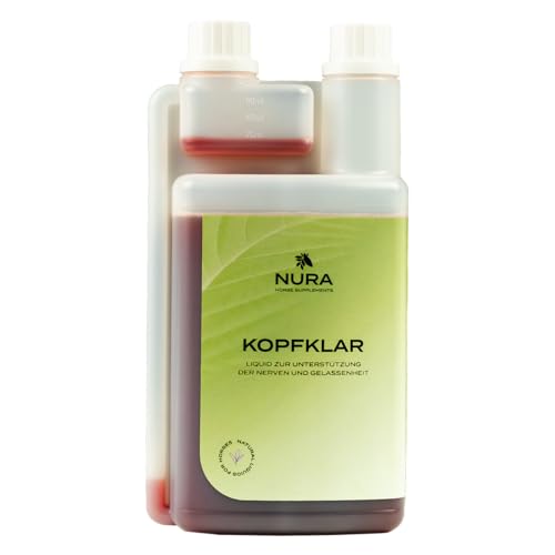 NURA HORSE SUPPLEMENTS Kopfklar - Nerven Liquid für Pferde - Ergänzungsfuttermittel zur Beruhigung & Konzentration - Mit Magnesium, Tryptophan & Kräutern - 1L - Made in Germany NURA HORSE SUPPLEMENTS Kopfklar - Nerven Liquid für Pferde - Ergänzungsfuttermittel zur Beruhigung & Konzentration - Mit Magnesium, Tryptophan & Kräutern - 1L - Made in Germany von NURA HORSE SUPPLEMENTS