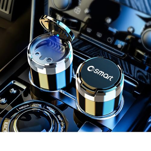 NURCIX Auto Aschenbecher für Smart 451 Brabus Smart Fortwo 453 Forfour Tragbarer Aschenbecher mit Deckel, Geruchlos, Easy Clean Up, Abnehmbar, Schwarz, Klassisch NURCIX Auto Aschenbecher für Smart 451 Brabus Smart Fortwo 453 Forfour Tragbarer Aschenbecher mit Deckel, Geruchlos, Easy Clean Up, Abnehmbar, Schwarz, Klassisch von NURCIX