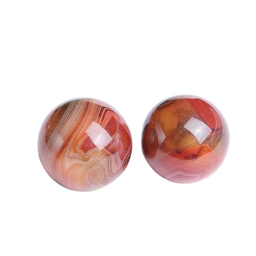 NURCIX 1Pc Seltene Natürliche Rote Karneol Achat Kugel Sardonyx Quarz Kristallkugel Heilung Natürliche Steine und Mineralien für Meditation, Weissagung Kugel, Decoration,40mm=1.57inch von NURCIX