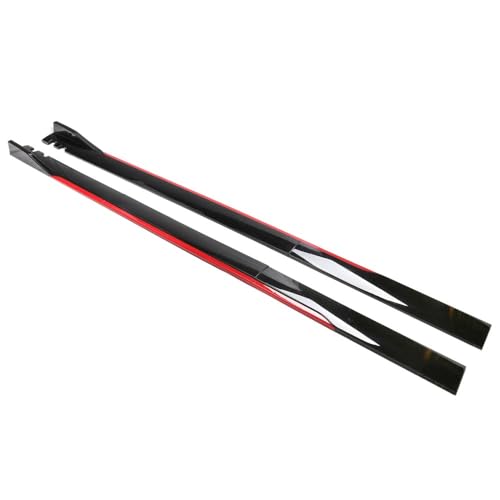 NURCIX Auto ABS/Kohlefaser Seitenschweller Verlängerung Rocker, Für Abarth 595 695 595C 124 Spider Splitter Lip Diffusor Flügel Kratzfest Antikollisions Protektor,B/Black red von NURCIX