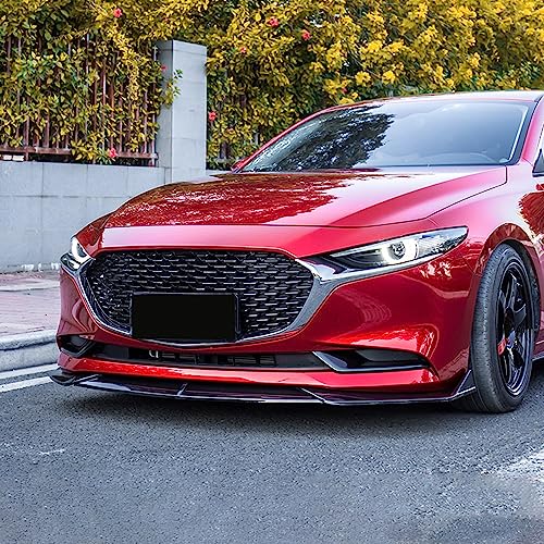 NURCIX Auto Frontstoßstange Lippe für Mazda 3 Axela BP 2020-2023 Auto Frontstoßstange Lip Splitter Karosserie Schaufeln Schutz,Gloss Black von NURCIX