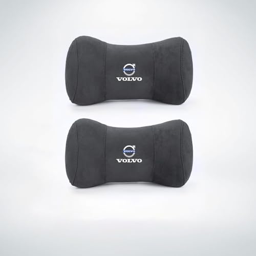 NURCIX Auto Nackenkissen Autositz Kopf Nackenstütze Kopfstütze für Volvo XC60 XC40 XC90 S90 S60 Auto-Kissen zum Fahren Nackenschmerzlinderung Auto Decor Zubehör,Black Style von NURCIX