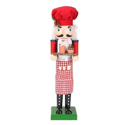 NURCIX Holz Nussknacker Marionette handbemalt Bäcker Figur Spielzeug Weihnachten Dekorationen Für Home Regale Tisch Nussknacker Soldat Figur von NURCIX