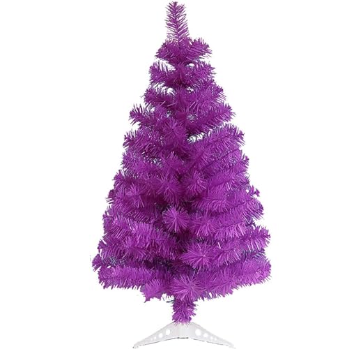 NURCIX Mehrfarbiger künstlicher Weihnachtsbaum,PVC Tannenbaum,Leichter Tisch-Weihnachtsbaum mit Ständer für kleinen Platz Feiertagsdekoration,2ft lila Kleiner Weihnachtsbaum,60cm(24)" von NURCIX