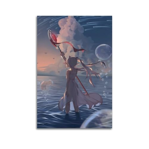 NUSLNG Anime-Frieren-Poster, dekoratives Leinwand-Poster, Wandkunst, Wohnen, moderne Familienschlafzimmer-Dekoration, Poster, 30 x 45 cm, ungerahmter Stil von NUSLNG