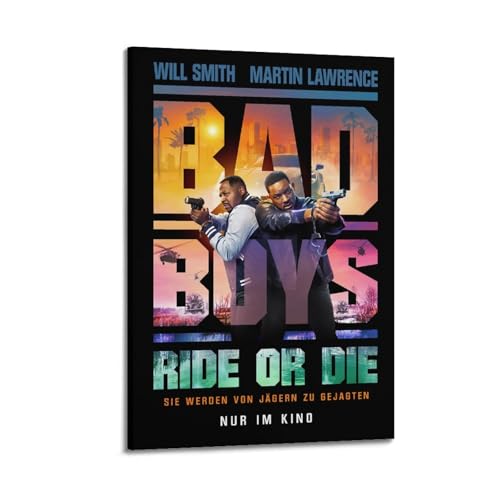 NUSLNG Filmposter Bad Boys Ride Or Die 2024, Vintage-Kunst, Raumdekoration, ästhetische Schlafzimmerdekoration, Leinwandposter für Schlafzimmer, 20 x 30 cm, Rahmenstil NUSLNG Filmposter Bad Boys Ride Or Die 2024, Vintage-Kunst, Raumdekoration, ästhetische Schlafzimmerdekoration, Leinwandposter für Schlafzimmer, 20 x 30 cm, Rahmenstil von NUSLNG