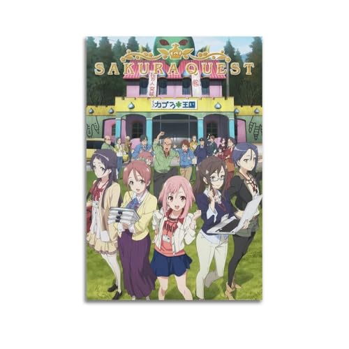 NUSLNG Sakura Quest-Poster, Kunst-Cover, Raumdekoration, ästhetische Schlafzimmerdekoration, Leinwandposter für Schlafzimmer, 60 x 90 cm, ungerahmter Stil von NUSLNG