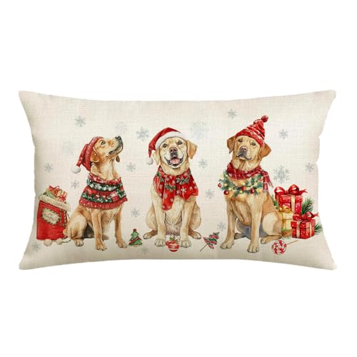 NUTEEN Weihnachts-Kissenbezug, 30,5 x 50,8 cm, weihnachtliche Labrador-Dekoration, Haustierkissen, dekorative Wurfkissenbezüge, Lendenkissenbezüge für den Winterurlaub NUTEEN Weihnachts-Kissenbezug, 30,5 x 50,8 cm, weihnachtliche Labrador-Dekoration, Haustierkissen, dekorative Wurfkissenbezüge, Lendenkissenbezüge für den Winterurlaub von NUTEEN