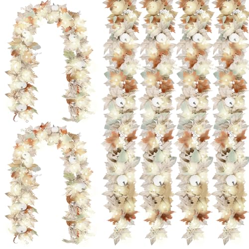 Neutrale Herbstgirlande für Kaminsims, Kamin, 6 Stück, 2,7 m, Herbstlaub-Dekoration für Zuhause, Haustür mit Kürbissen, Ahorn für Bauernhaus, Tisch, Treppe, Veranda, Halloween, Thanksgiving Neutrale Herbstgirlande für Kaminsims, Kamin, 6 Stück, 2,7 m, Herbstlaub-Dekoration für Zuhause, Haustür mit Kürbissen, Ahorn für Bauernhaus, Tisch, Treppe, Veranda, Halloween, Thanksgiving von NUTIKAS
