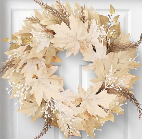Neutraler Herbstkranz für Haustür – 60,7 cm, Herbstdekorationen für Zuhause und Veranda, Herbstblatt, große Kränze für Halloween, Erntedankfest, Erntedekoration, Innenbereich, Bauernhaus Neutraler Herbstkranz für Haustür – 60,7 cm, Herbstdekorationen für Zuhause und Veranda, Herbstblatt, große Kränze für Halloween, Erntedankfest, Erntedekoration, Innenbereich, Bauernhaus von NUTIKAS