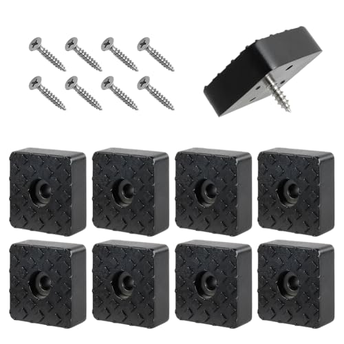 NUTKIT 8 Stück Gummifüße Schraubbar, Schwarz rutschfest Schützen Möbelgleiter mit 8 Schrauben, Möbelfüße Quadratisch Gummipuffer für Gartenstühle, Möbelfüsse für Alle Arten von Möbel(30 x 30 x 10mm) von NUTKIT