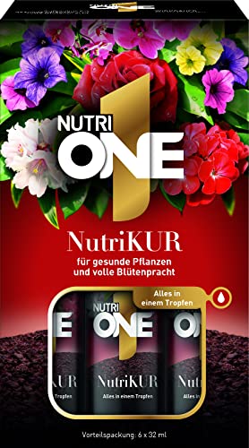 NutriONE NutriKUR Vorteilspack Dünger und Vitalkur für alle Zimmer- und Balkonpflanzen mit 4 Wochen Langzeitwirkung, 6x32 ml von NUTRI 1 ONE