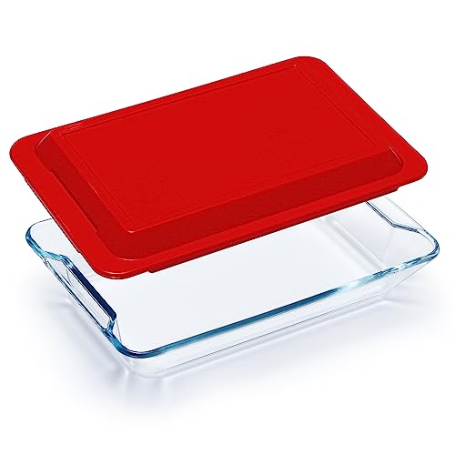 Glas-Auflaufform für Ofen, Glas-Ofenform Lasagne (mit Deckel-2.5L) von NUTRIUPS