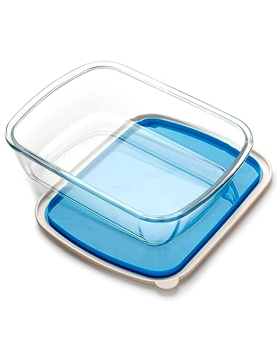 Lasagneform aus Glas, rechteckig, 3 l, mit BPA-freiem Kunststoffdeckel, 23 x 29 cm, groß und tief von NUTRIUPS