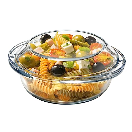 Mini-Glas-Kasserolle mit Deckel, 14 cm, ofenfest, Backgeschirr mit Griffen, mikrowellengeeignet, Glasschale mit Deckel, 370 ml Mini-Glas-Kasserolle mit Deckel, 14 cm, ofenfest, Backgeschirr mit Griffen, mikrowellengeeignet, Glasschale mit Deckel, 370 ml von NUTRIUPS