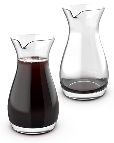 Mini-Karaffen, Mini-Weinkaraffen Einzelnes Portion, Glas Weinkaraffen Set, Glas Mini-Karaffen Dekanter Kleine Einzelne Weinkaraffe (Set of 2 (350ml) Y) von NUTRIUPS