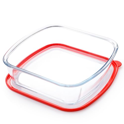 NUTRIUPS 22 x 23 cm quadratische Glas-Backform mit Deckel, 2,6 l Glas-Backform NUTRIUPS 22 x 23 cm quadratische Glas-Backform mit Deckel, 2,6 l Glas-Backform von NUTRIUPS
