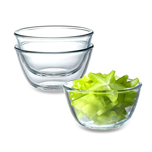 NUTRIUPS 3 Stück Mini Glasschalen im Set 500ML Glasschüssel Salatschüssel 11.6cm Glas Dessertschalen Glas, Vorspeise Glasschale von NUTRIUPS