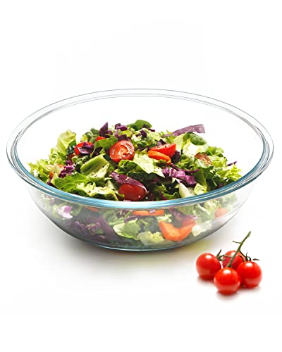 NUTRIUPS 4,5 l Glas-Rührschüssel, große Salatschüssel zum Servieren von NUTRIUPS