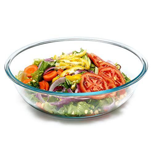 NUTRIUPS 6L Glas-Rührschüssel, große Salatschüssel zum Servieren von NUTRIUPS