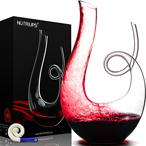 NUTRIUPS Swan Weindekanter, Rotwein Dekantierer aus Kristallglas, Bleifreie, Tropffrei, Handgemacht von NUTRIUPS