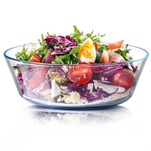 NUTRIUPS Glasschüssel 1400ml, 19cm Klein Salatschüssel Glas, Dessertschalen Glas,glasschale,glasschalen von NUTRIUPS