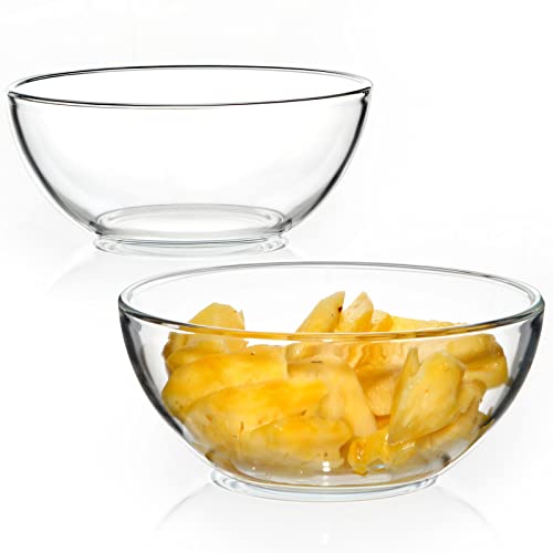 NUTRIUPS Glasschüssel Rührschüsseln Set Salatschüsseln 17,8cm, 1.1 L, Glas, 2 Stück von NUTRIUPS