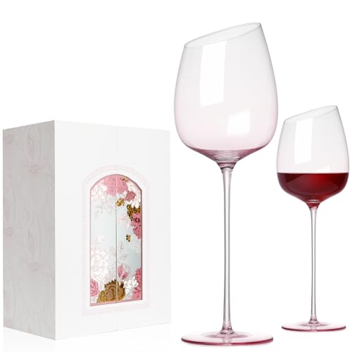 NUTRIUPS Rosa Rotweingläser, 500ml Mundgeblasene Weingläser, Handgefertigt Weinglas 2er Set, Geschenke für Frauen NUTRIUPS Rosa Rotweingläser, 500ml Mundgeblasene Weingläser, Handgefertigt Weinglas 2er Set, Geschenke für Frauen von NUTRIUPS