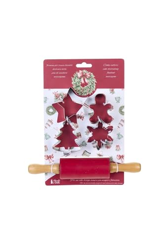 Nuvole di Stoffa Set 4 Ausstechformen + Nudelholz "Weihnachtsgeschichte" VARIANTE: A von NUVOLE DI STOFFA