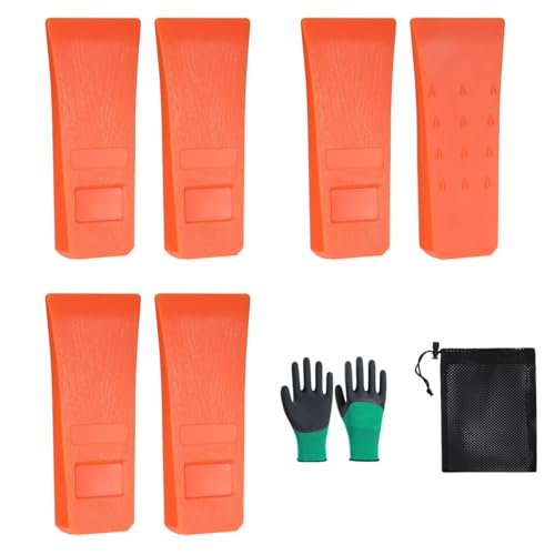 NUWIQ 6 Stück Kettensägen Fällkeil Set - 6 Zoll Fällkeil Kunststoff mit Handschuhen und Netztasche für Sicheres Fällen - für Holzfäller zum Kontrollierten Fällen von Bäumen Schlagfest NUWIQ 6 Stück Kettensägen Fällkeil Set - 6 Zoll Fällkeil Kunststoff mit Handschuhen und Netztasche für Sicheres Fällen - für Holzfäller zum Kontrollierten Fällen von Bäumen Schlagfest von NUWIQ