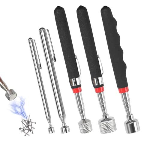 Magnetstab Teleskop, 5 Stück Teleskopmagnet Magnetheber, Magnet Teleskopstab, Aufnahmewerkzeug, Magnetheber Telescoping, Magnetstabgreifer zum Aufnehmen von Kleinen Teilen (20LB 15LB 10LB 3LB 1,5LB) von NUWIQ