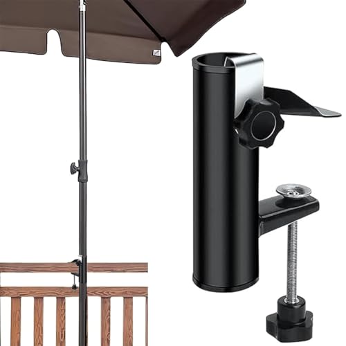 NUWIQ Balkon Schirmhalter, Sonnenschirmhalter, Terrassenschirm Klemme, Balkonklemme Gartenschirm, für Veranstaltungen im Freien Garten Terrasse Balkon Geländer, Universelle von NUWIQ