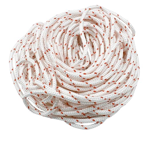 NUWIQ Ersatz Starterseil, 10 Meters Starterseil,Ø5 mm Kettensägen Rasenmäher Starterseil Schnur Ersatz Zubehör, Hochwertiges Starterseil Orange/Beige, für Motorsäge Rasenmäher, Für Outdoor Ausrüstung von NUWIQ