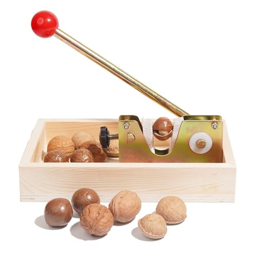 NUWIQ Nussknacker, Einstellbar Walnussknacker, Walnuss Werkzeugöffner, Walnussknacker mit Hebel-Funktion, mit Holzsockel und Griff, Geeignet für Walnüsse, Macadamia, Haselnüsse NUWIQ Nussknacker, Einstellbar Walnussknacker, Walnuss Werkzeugöffner, Walnussknacker mit Hebel-Funktion, mit Holzsockel und Griff, Geeignet für Walnüsse, Macadamia, Haselnüsse von NUWIQ