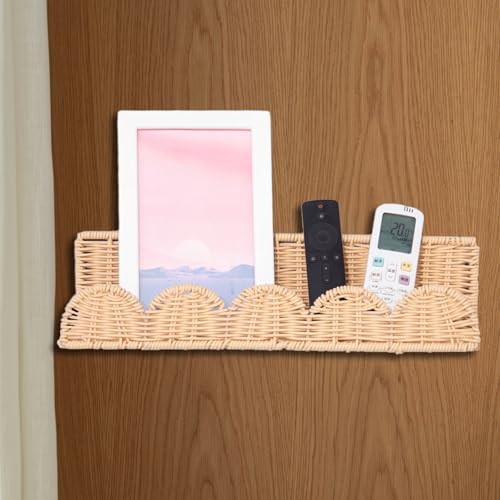 NUWIQ Rattan Boho Deko Wandregal - 2 Stück 40x10CM Hängend Metall Regal Wand mit Expansionsmutter und Aufhängeschraube - Klein Eckregal für Küche Bad Badezimmer Wohnzimmer Kinderzimmer NUWIQ Rattan Boho Deko Wandregal - 2 Stück 40x10CM Hängend Metall Regal Wand mit Expansionsmutter und Aufhängeschraube - Klein Eckregal für Küche Bad Badezimmer Wohnzimmer Kinderzimmer von NUWIQ