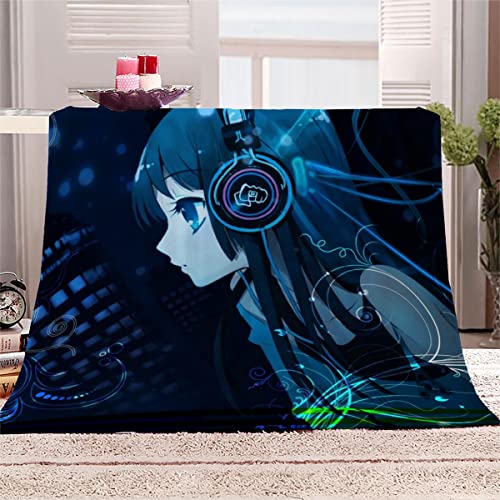 3D Gedruckt Flanelldecke Flauschige Anime Frau Kuscheldecke mit Muster 150x200 cm Weiche Warme Microfaser Decke Erwachsene Anime-Musik Wohndecke für TV Sofa Couch Bett Blanket Tagesdecke von NUYSP