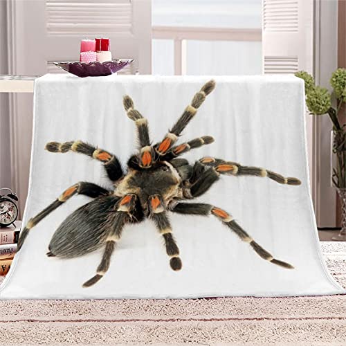 3D Gedruckt Flanelldecke Flauschige Spinne Kuscheldecke mit Muster 150x200 cm Weiche Warme Microfaser Decke Erwachsene Einzelne Tiere Wohndecke für TV Sofa Couch Bett Blanket Tagesdecke von NUYSP