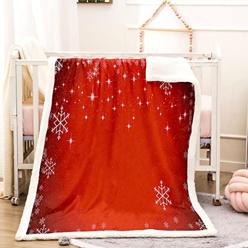 NUYSP Weihnachten Decke Sherpa Warmer Winter Couchdecke Weich Erwachsene Flauschige TV-Decken 3D Rot Kuscheldecke （150x200 cm） von NUYSP