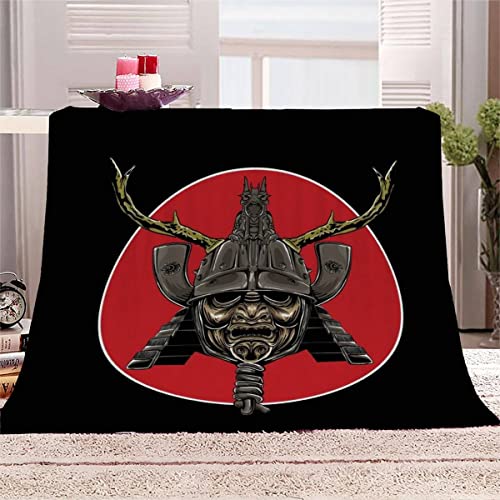 NUYSP kuscheldecke Kinder Samurai 70x100 cm Flanell Decke Extra Weich Flauschige Wohndecke mit Muster Ninja-Rüstung Blanket Fleecedecke Waschbar Microfaser Sofadecke Couchdecke bettüberwurf von NUYSP