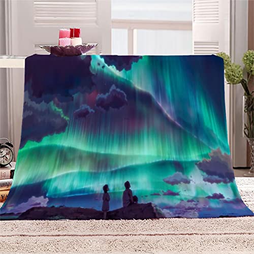 Polarlicht Decke 130x150 cm Weiche Flauschige kuscheldecke 3D Effekt Natürliche Landschaft Extra Weich Microfaser Flanelldecke Bettüberwurf Wohndecke Sofadecke Couchdecke mit Muster für Teenager von NUYSP