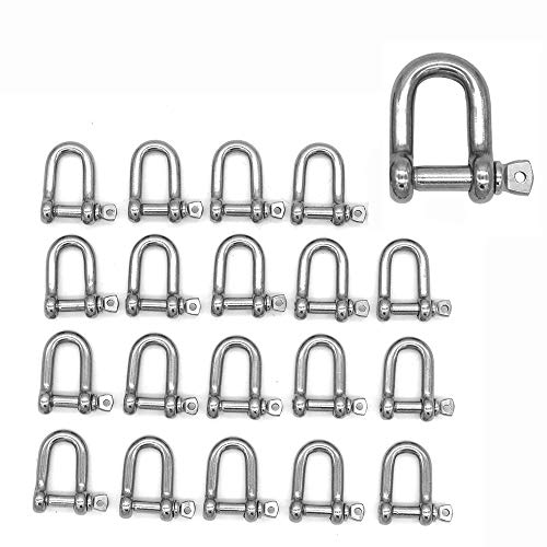 20 Stück NUZAMAS D-Ring-Bogenschäkel M5-Gewinde 304 Edelstahl, D-Ring-Bogenschäkel, O-Ring-Verschlussarmband, U-Lock-Drahtseilverschluss 20 Stück NUZAMAS D-Ring-Bogenschäkel M5-Gewinde 304 Edelstahl, D-Ring-Bogenschäkel, O-Ring-Verschlussarmband, U-Lock-Drahtseilverschluss von NUZAMAS