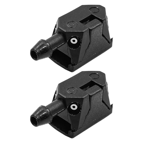 NUZAMAS 2Pcs Universal 4-Way Windshield Washer Nozzles, Schwarz, Kunststoff, 4 Löcher, 6.35 mm Schneidring, Kugelventil, Scheibenwaschdüse NUZAMAS 2Pcs Universal 4-Way Windshield Washer Nozzles, Schwarz, Kunststoff, 4 Löcher, 6.35 mm Schneidring, Kugelventil, Scheibenwaschdüse von NUZAMAS