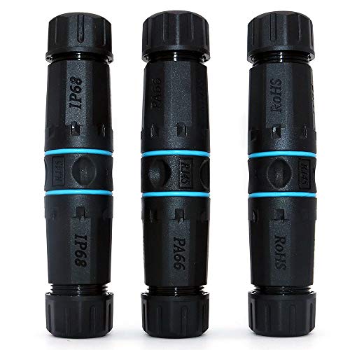 3er-Set NUZAMAS M23 RJ45 Wasserdichter Stecker CAT6 IP68 Ethernet LAN RJ-45 Netzwerkerweiterungsadapter Koppler Outdoor Garden, Aquarium von NUZAMAS