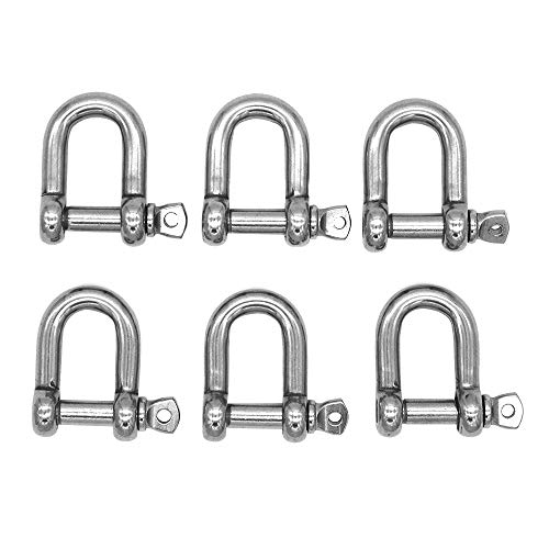 6 Stück NUZAMAS D-Ring-Bogenschäkel M10-Gewinde 304 Edelstahl, D-Ring-Bogenschäkel, O-Ring-Verschlussarmband, U-Lock-Drahtseilverschluss 6 Stück NUZAMAS D-Ring-Bogenschäkel M10-Gewinde 304 Edelstahl, D-Ring-Bogenschäkel, O-Ring-Verschlussarmband, U-Lock-Drahtseilverschluss von NUZAMAS
